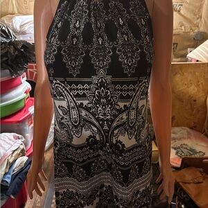Women’s Elegant Black and White Paisley  Dress Size PM